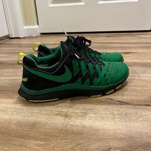 Green and Black Athletic Shoes